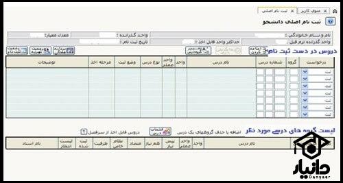 نحوه انتخاب واحد دانشگاه پیام نور